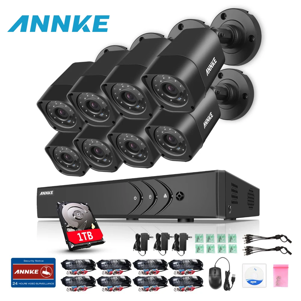 ANNKE 8 x 1500TVL 720P Outdoor CCTV Security Camera 1080N TVI 4in1 8CH DVR CCTV Security System Surveillance kit 1TB HDD
ANNKE 8 x 1500TVL 720P Outdoor CCTV Security Camera 1080N TVI 4in1 8CH DVR CCTV Security System Surveillance kit 1TB HDD