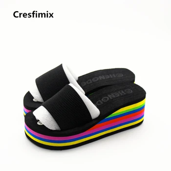 Cresfimix women cute 7cm high heel slippers lady fashion spring summer comfortable slides female casual outside ribbon slippers
Cresfimix women cute 7cm high heel slippers lady fashion spring summer comfortable slides female casual outside ribbon slippers