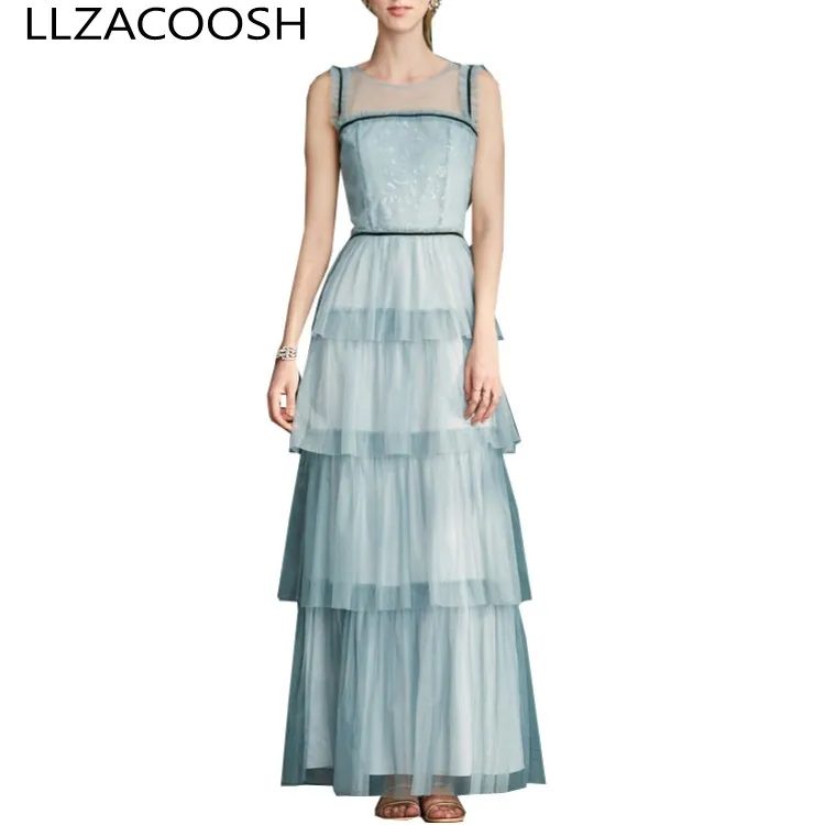 New Fashion 2019 Summer Embroidery Flower Long Cake Dress Mesh Patchwork Evening Elegant Party Women Casual party dress Vestidos
New Fashion 2019 Summer Embroidery Flower Long Cake Dress Mesh Patchwork Evening Elegant Party Women Casual party dress Vestidos