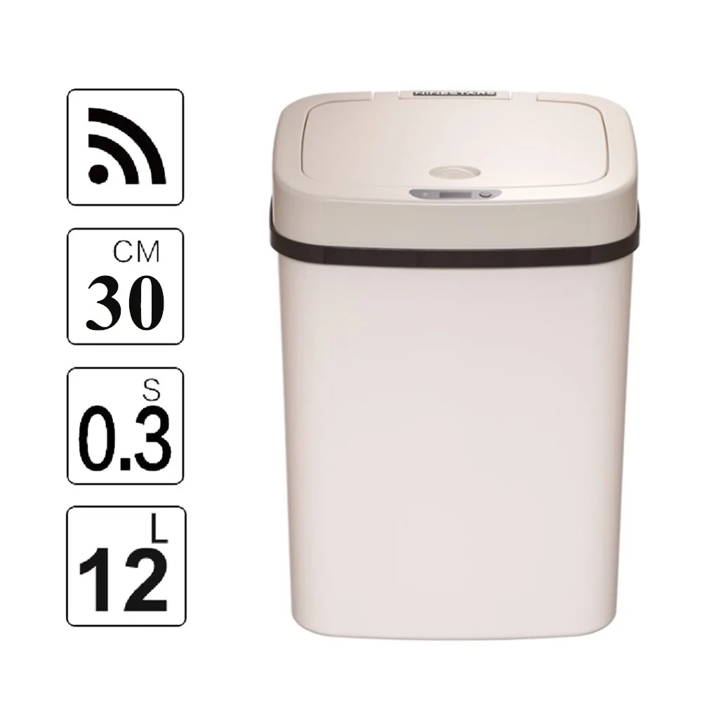 Intelligent Auto Induction Trash Can 12L Touchless For Kitchen Living Room Bathroom Office 0.3s Induction Technology Garbage Bin
Intelligent Auto Induction Trash Can 12L Touchless For Kitchen Living Room Bathroom Office 0.3s Induction Technology Garbage Bin