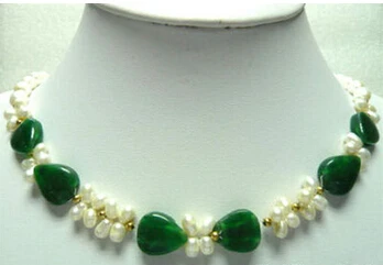 huij 003398 Real White Pearl Emerald Green Jade Heart Pendant 18KGP Clasp Necklace
huij 003398 Real White Pearl Emerald Green Jade Heart Pendant 18KGP Clasp Necklace