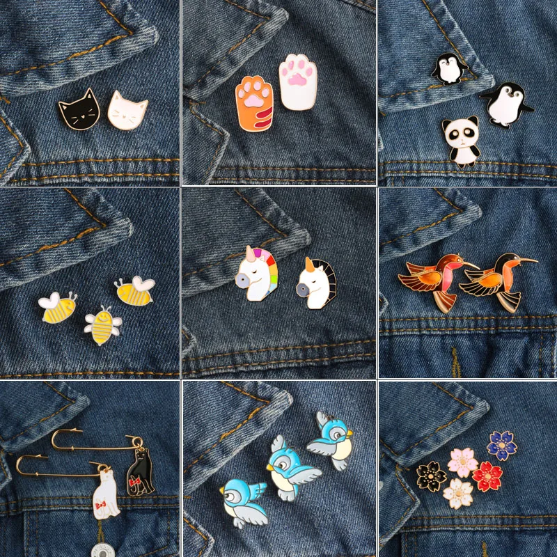 Enamel Pin set Cute Bee Rabbit Bird Panda Japan Cherry Blossom Flower Cat And Cat Paw Brooches Denim Leather Coat Badges Buckles
Enamel Pin set Cute Bee Rabbit Bird Panda Japan Cherry Blossom Flower Cat And Cat Paw Brooches Denim Leather Coat Badges Buckles