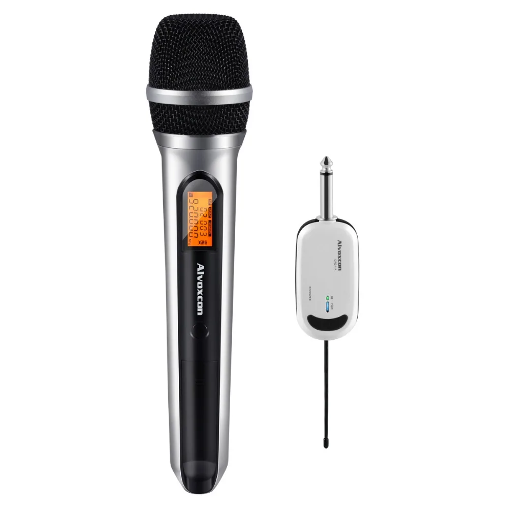Wireless Microphone, Alvoxcon vocal handheld mic system with mini receiver (1/4 inch plug) for Karaoke, stage performance, DJ
Wireless Microphone, Alvoxcon vocal handheld mic system with mini receiver (1/4 inch plug) for Karaoke, stage performance, DJ