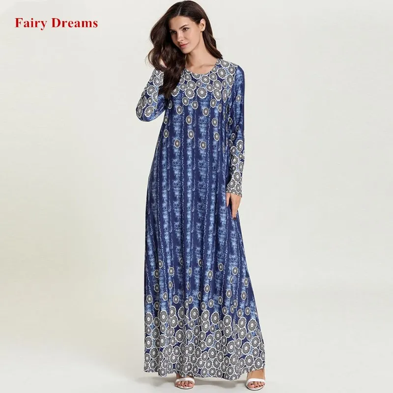Muslim Abayas Women Plus Size Clothing 4XL Long Sleeve Blue Print Islamic Maxi Dress Kaftan Dubai Turkey Spring Autumn Robe
Muslim Abayas Women Plus Size Clothing 4XL Long Sleeve Blue Print Islamic Maxi Dress Kaftan Dubai Turkey Spring Autumn Robe