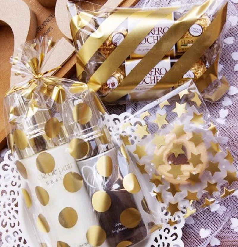 New 25/50Pcs 8*10+3cm White Golden Stars Candy Cookie Bags Plastic Adhesive Gift Bag Christmas Wedding Birthday Party Favors
New 25/50Pcs 8*10+3cm White Golden Stars Candy Cookie Bags Plastic Adhesive Gift Bag Christmas Wedding Birthday Party Favors