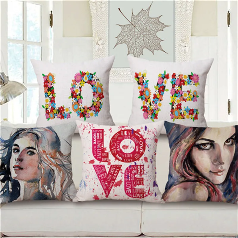 Decorative throw pillow cover case beauty girl letter love wedding cushion cover for sofa home decor capa de almofadas 45x45cm
Decorative throw pillow cover case beauty girl letter love wedding cushion cover for sofa home decor capa de almofadas 45x45cm