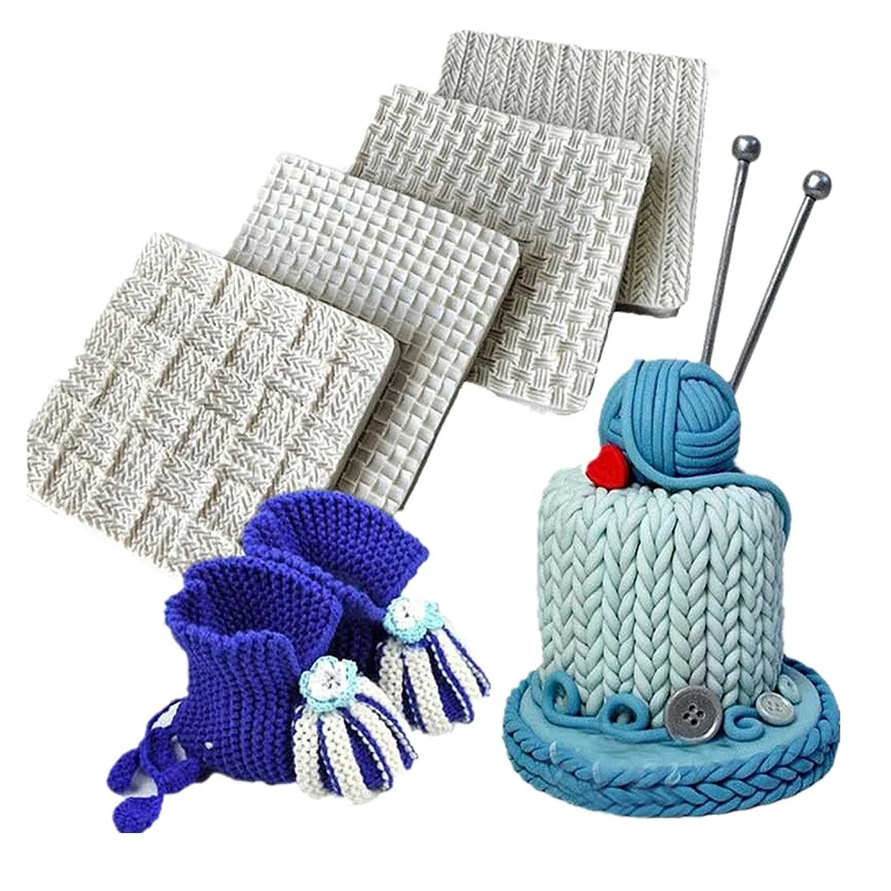 Facemile 4 pcs/set Silicone Cake Mold Sweater Knitting Crochet Texture Embossed Design Decorative Mold for Kitchen Baking Tools
Facemile 4 pcs/set Silicone Cake Mold Sweater Knitting Crochet Texture Embossed Design Decorative Mold for Kitchen Baking Tools