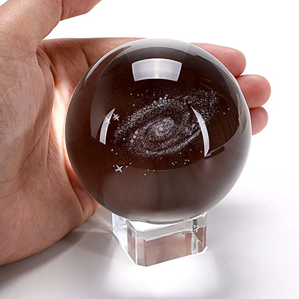 80mm Galaxy Glass Crystal Ball Astronomical Science Model Photography Photo Props Home Office Decor NO STAND