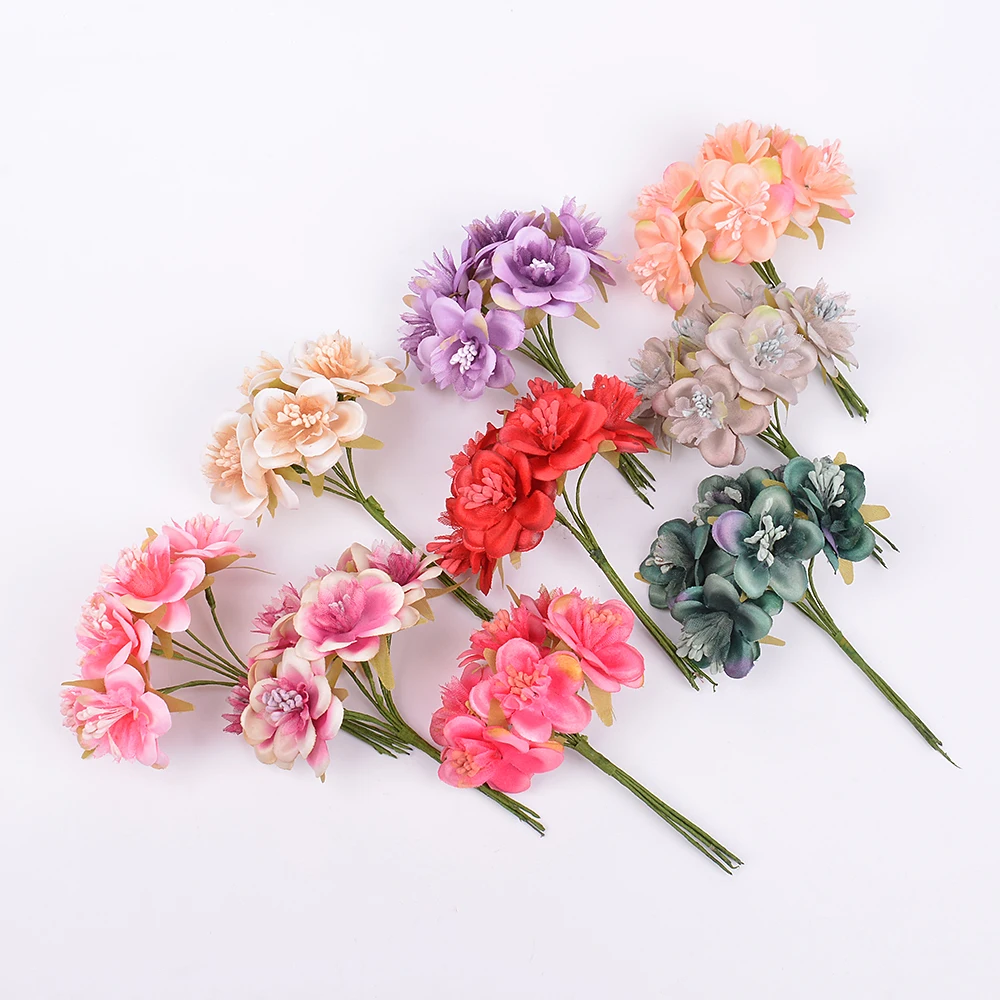 6pcs/lot artificial flower plum and artificial stamen mini silk flower For wedding home decoration DIY wreath scrapbook gift box
6pcs/lot artificial flower plum and artificial stamen mini silk flower For wedding home decoration DIY wreath scrapbook gift box