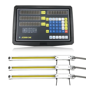 3 Axis Dro JCS900-3AE Milling Tools Set with 3 PCS 5u Linear Scales/Scale Dimensions 300 400 450 500 600 700 800 900 1000mm
3 Axis Dro JCS900-3AE Milling Tools Set with 3 PCS 5u Linear Scales/Scale Dimensions 300 400 450 500 600 700 800 900 1000mm