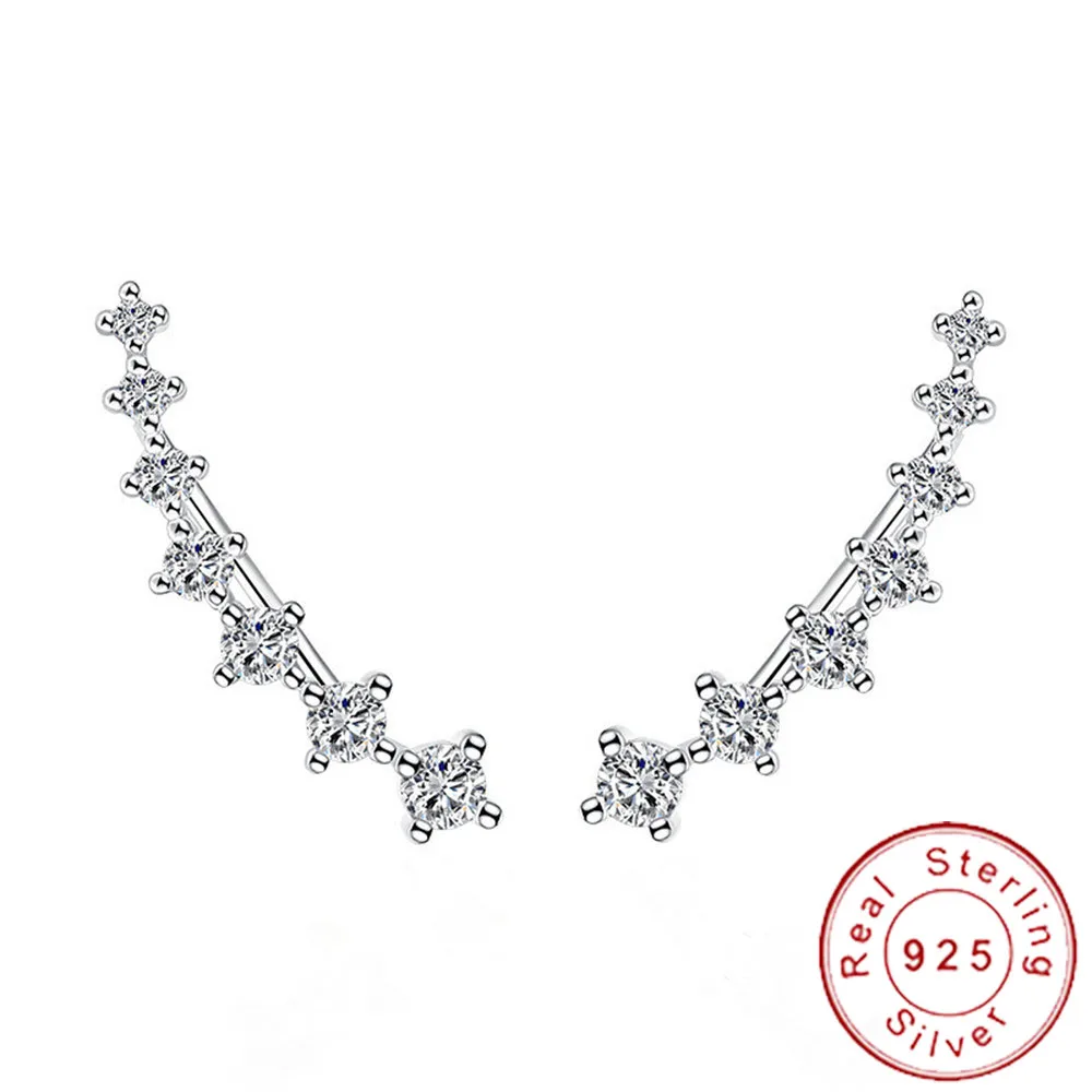 Minimalist 925 Sterling Silver Ear Climber Crawler Cuff Earrings Sparkling Tiny Square CZ Cubic Zirconia Brinco Piercing SE038
Minimalist 925 Sterling Silver Ear Climber Crawler Cuff Earrings Sparkling Tiny Square CZ Cubic Zirconia Brinco Piercing SE038