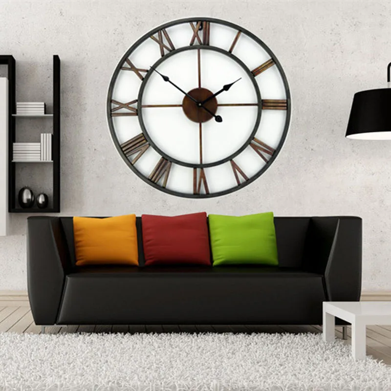 18 Inch Oversized 3D Iron Decorative Wall Clock Retro Big Art Gear Roman Numerals Design The Clock On The Wall
18 Inch Oversized 3D Iron Decorative Wall Clock Retro Big Art Gear Roman Numerals Design The Clock On The Wall
