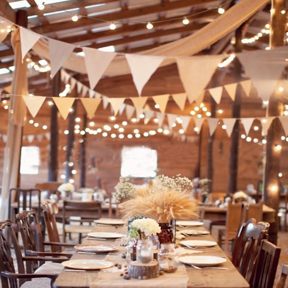 Party Decorating Banner with 13 Flags Jute Rustic Hessian Burlap Bunting Flag Banner Beautiful Wedding Party Decoration Supply
Party Decorating Banner with 13 Flags Jute Rustic Hessian Burlap Bunting Flag Banner Beautiful Wedding Party Decoration Supply
