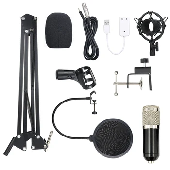 BM800 Condenser Microphone Portable Lit Pro Audio Studio Recording & Brocasting Adjustable Mic Suspension Scissor Arm Pop Filter
BM800 Condenser Microphone Portable Lit Pro Audio Studio Recording & Brocasting Adjustable Mic Suspension Scissor Arm Pop Filter