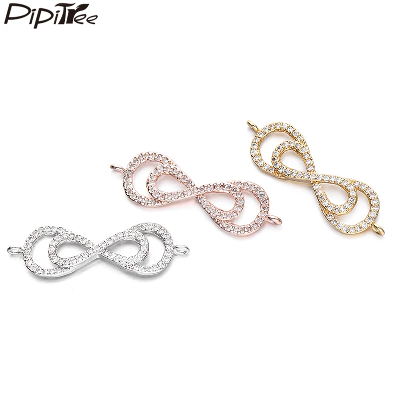 Pipitree 3pcs Double Infinity Charms for Jewelry Making 9x32mm Brass CZ Zircon DIY Charms Beads Bracelet Connectors Wholesale
Pipitree 3pcs Double Infinity Charms for Jewelry Making 9x32mm Brass CZ Zircon DIY Charms Beads Bracelet Connectors Wholesale