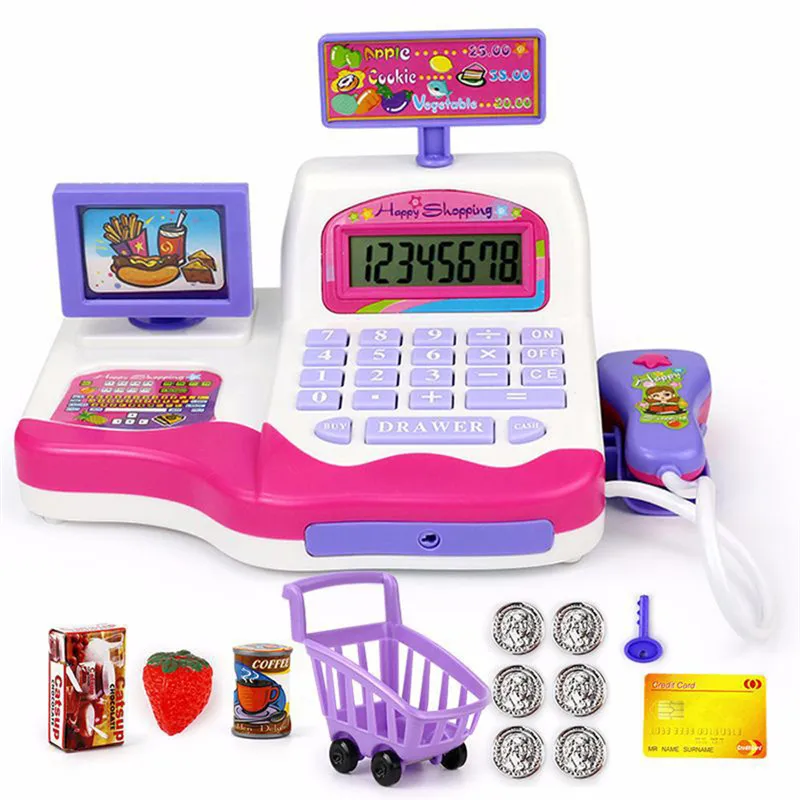 Children Pretend Toy Shopping Electronic Cash Register Realistic Actions Sound Play Fun Interesting Birthday Gift &s | Игрушки и