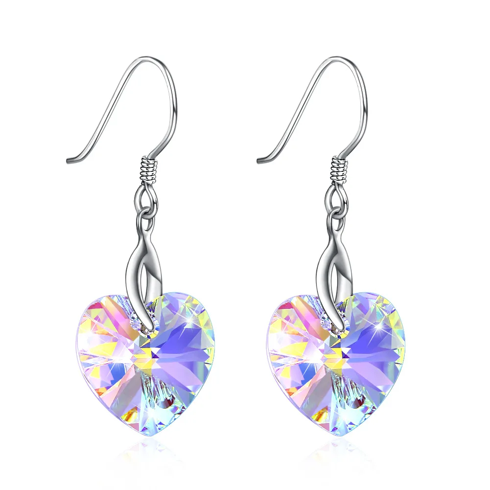 Sweet Wind Heart Love Shaped Sterling Silver 925 Earphone for Women Austria crystal Crystal Drop Earrings Multi Color European
Sweet Wind Heart Love Shaped Sterling Silver 925 Earphone for Women Austria crystal Crystal Drop Earrings Multi Color European