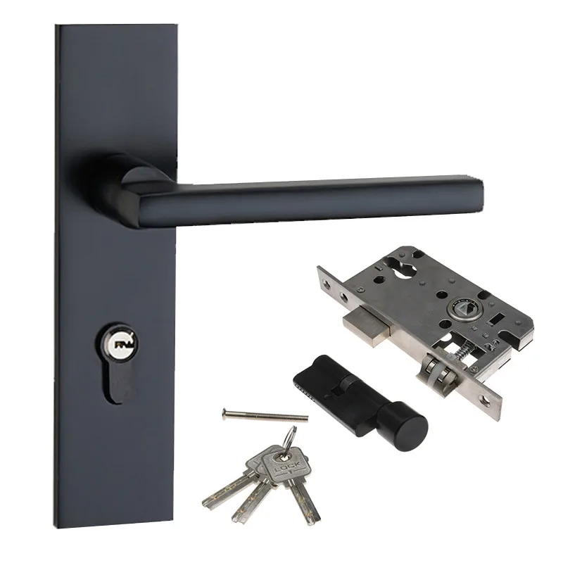 ZENHOSIT Black Space Aluminum Continental Door Handle Lock Durable Mute Front Back Lever Latch Lock Cylinder Security Handlesets
ZENHOSIT Black Space Aluminum Continental Door Handle Lock Durable Mute Front Back Lever Latch Lock Cylinder Security Handlesets