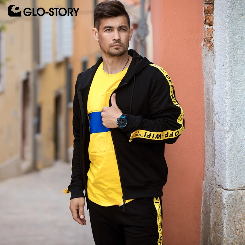 GLO-STORY 2019 Spring Men's Black Tape Hoodies Zipper Fly Hip Hop Streetwear Sweatshirts Pants E674
GLO-STORY 2019 Spring Men's Black Tape Hoodies Zipper Fly Hip Hop Streetwear Sweatshirts Pants E674