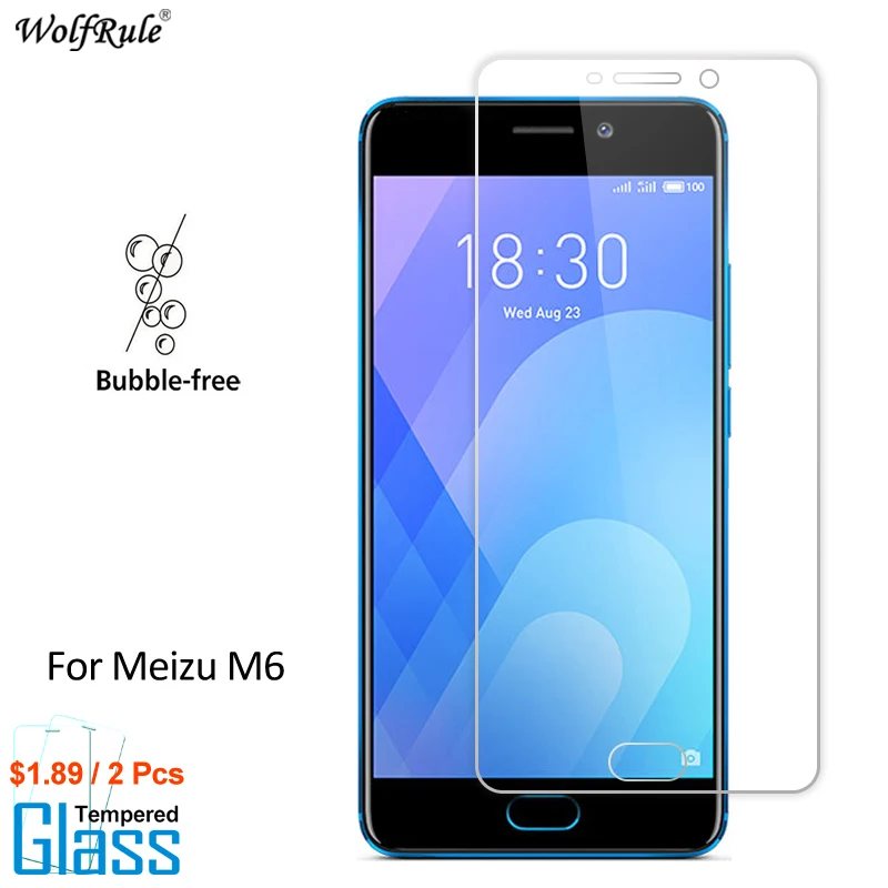 WolfRule 2Pcs For Glass Meizu M6 Screen Protector Tempered Protective Phone Film Meilan 6 | Мобильные телефоны и