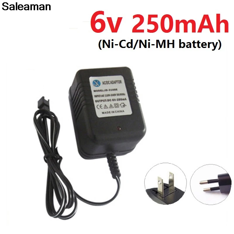 EU/US Plug 6V 250mAh Charger For Ni-Cd/Ni-MH battery pack charger For toy RC car AC 110V-240V Input DC 6v 250mA SM black Plug
EU/US Plug 6V 250mAh Charger For Ni-Cd/Ni-MH battery pack charger For toy RC car AC 110V-240V Input DC 6v 250mA SM black Plug