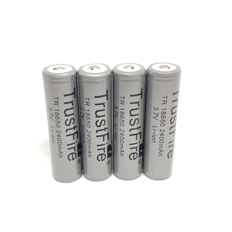 

4pcs/lot TrustFire TR 18650 3.7V 2400mAh Camera Torch Flashlight Protected Battery Rechargeable Lithium Batteries Cell with PCB