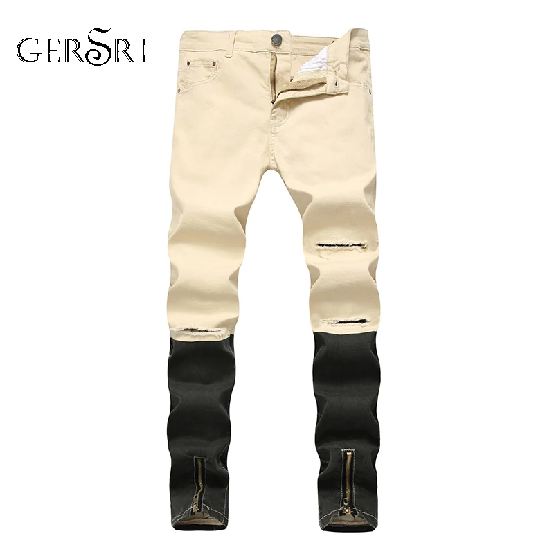 Gersri Straight Jeans Men Fashion Denim Pants Patchwork Streetwear Mens Ripped Zipper Jeans Plus Size Male Hole Trousers Cotton
Gersri Straight Jeans Men Fashion Denim Pants Patchwork Streetwear Mens Ripped Zipper Jeans Plus Size Male Hole Trousers Cotton