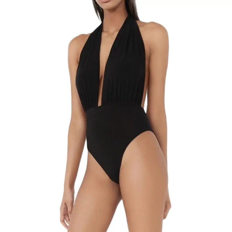 Women One Piece Swimsuit Sexy Plunge Halter Neck Backless Stretch Bodysuit Bathing Swimwear Bodysuit maillot de bain femme 2019
Women One Piece Swimsuit Sexy Plunge Halter Neck Backless Stretch Bodysuit Bathing Swimwear Bodysuit maillot de bain femme 2019