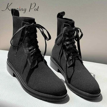 krazing pot hot basic clothing superstar genuine leather knitting med heel round toe cross-tied lace up vintage ankle boots l26
krazing pot hot basic clothing superstar genuine leather knitting med heel round toe cross-tied lace up vintage ankle boots l26