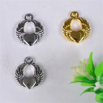 50pcs/lot new gold silver heart wings for diy handmade necklace Jewelry Findings pendant making accessories metal material
50pcs/lot new gold silver heart wings for diy handmade necklace Jewelry Findings pendant making accessories metal material