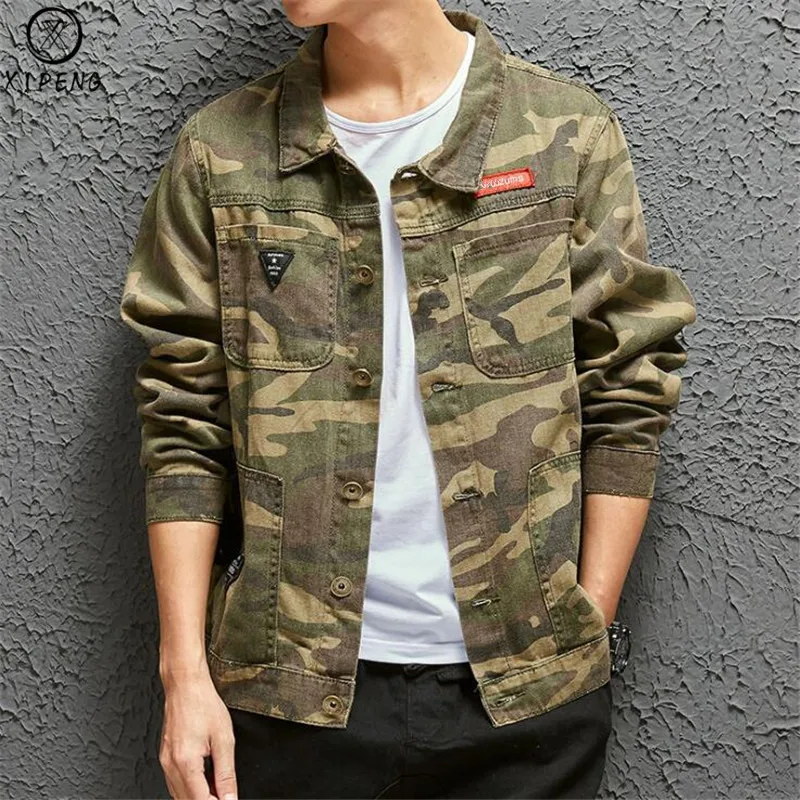 New Mens Camouflage Denim Jacket Coat Male Outwear Jaqueta Masculino Jeans Jacket and Coats Fashion Design Autumn Brand Clothing
New Mens Camouflage Denim Jacket Coat Male Outwear Jaqueta Masculino Jeans Jacket and Coats Fashion Design Autumn Brand Clothing