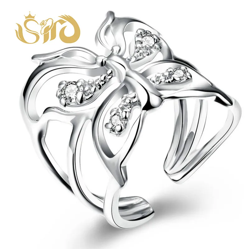 Fashion Pave Zircon Hollow Butterfly Cuff Ring Resizable Silver Color Vintage Style Ring for Women Girl High Quality Gifts
Fashion Pave Zircon Hollow Butterfly Cuff Ring Resizable Silver Color Vintage Style Ring for Women Girl High Quality Gifts