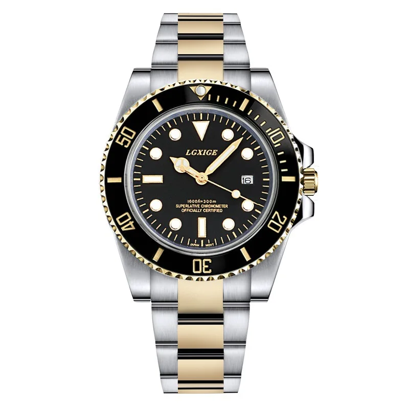 Luxury role men watches top brand Steel japan quartz watch Rotatable Bezel sport gmt male watch diver Luminous mens watches