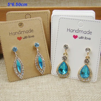 200PCS/Lot 6.5*5cm Jewelry Kraft/white Earring Cards "Handmade with love"Display Creative Earring Cards Classic Displays 
200PCS/Lot 6.5*5cm Jewelry Kraft/white Earring Cards "Handmade with love"Display Creative Earring Cards Classic Displays