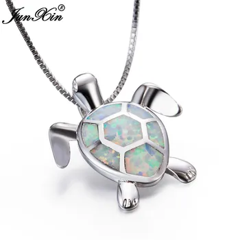 JUNXIN Blue/White Fire Opal Turtle Pendant Women Silver Color Necklace Cute Animal Jewelry Valentine's Day Gift
JUNXIN Blue/White Fire Opal Turtle Pendant Women Silver Color Necklace Cute Animal Jewelry Valentine's Day Gift