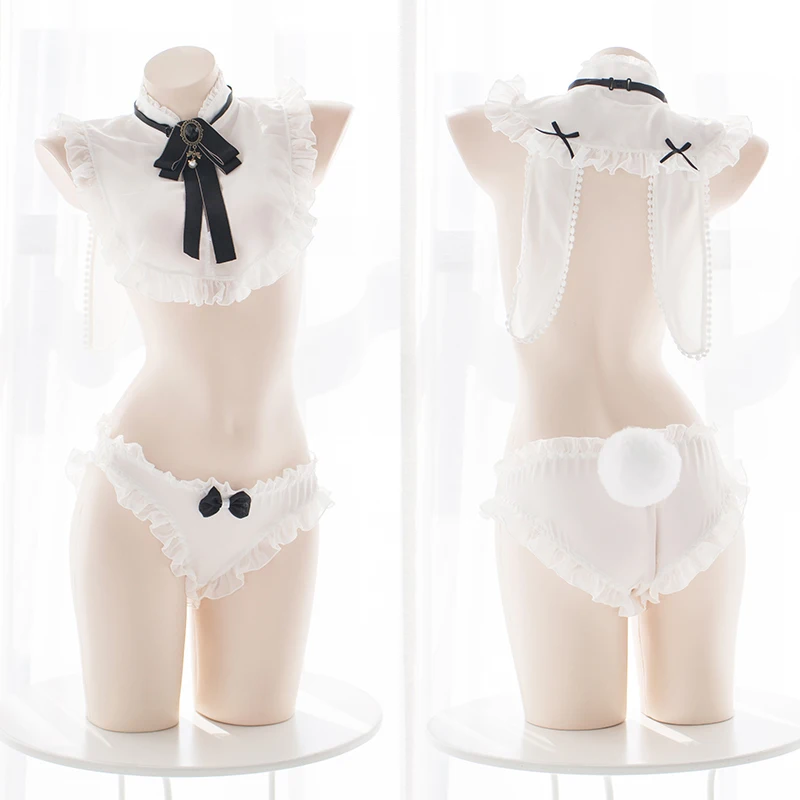 Kawaii Sexy Women Lingerie Set Lolita Rabbit Girl Chiffon Camisoles Set Anime Cosplay White Tops & Panties & Tail Underwear Set
Kawaii Sexy Women Lingerie Set Lolita Rabbit Girl Chiffon Camisoles Set Anime Cosplay White Tops & Panties & Tail Underwear Set