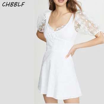 CHBBLF women stylish lace patchwork dress short sleeve pleated female sweet white dresses vestido XDN9501
CHBBLF women stylish lace patchwork dress short sleeve pleated female sweet white dresses vestido XDN9501