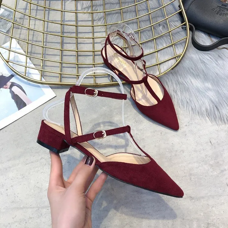 PU Med summer shoes Slingbacks korean style Leisure Buckle Strap soulier femme Pointed Toe Square heel Fashion pumps women 
PU Med summer shoes Slingbacks korean style Leisure Buckle Strap soulier femme Pointed Toe Square heel Fashion pumps women