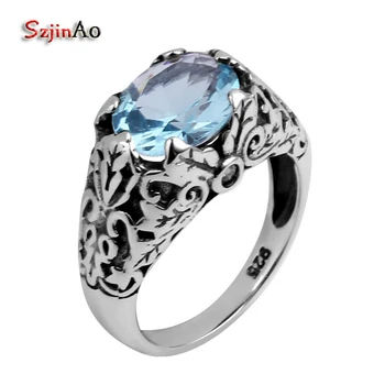Szjinao Fine jewelry wholesale fashion carving gothic antique jewelry sky aquamarine women 925 sterling silver ring
Szjinao Fine jewelry wholesale fashion carving gothic antique jewelry sky aquamarine women 925 sterling silver ring