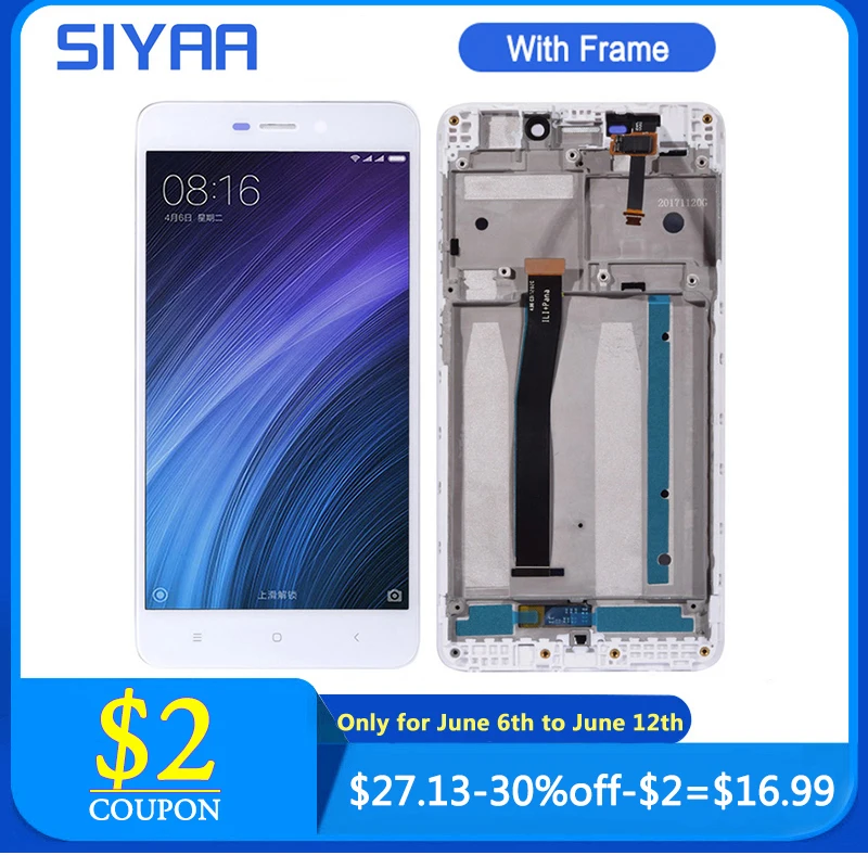 For Redmi 4A LCD Display Touch Screen With Frame Digitizer Assembly for Xiaomi Redmi 4A Display Frame Kit Replacement
For Redmi 4A LCD Display Touch Screen With Frame Digitizer Assembly for Xiaomi Redmi 4A Display Frame Kit Replacement