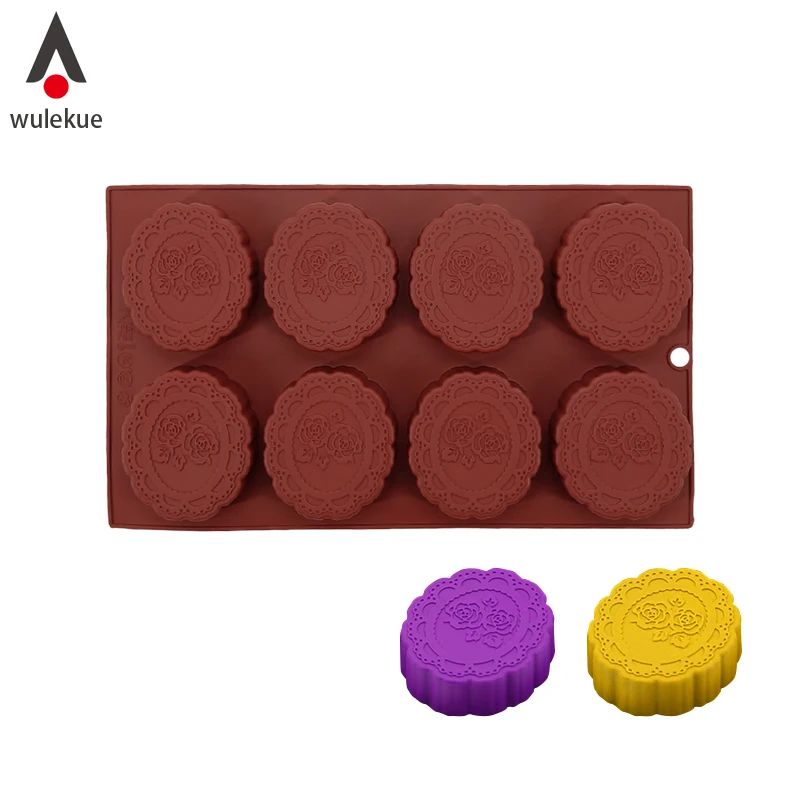 Wulekue 8 Holes Round Shape Silicone Mold Baking Rose Pattern Moon Cake Moulds DIY Jelly Pudding Bakeware Tools
Wulekue 8 Holes Round Shape Silicone Mold Baking Rose Pattern Moon Cake Moulds DIY Jelly Pudding Bakeware Tools