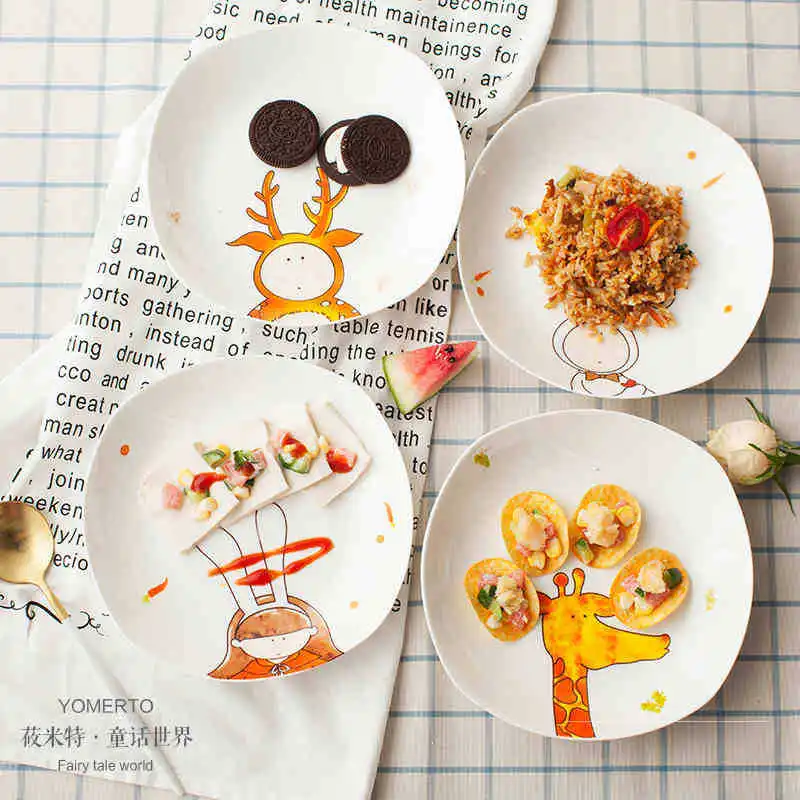 Kitchen supplies children's cartoon dishes jingdezhen bone china porcelain cake steak plate dinner 8inch plates dishes
Kitchen supplies children's cartoon dishes jingdezhen bone china porcelain cake steak plate dinner 8inch plates dishes