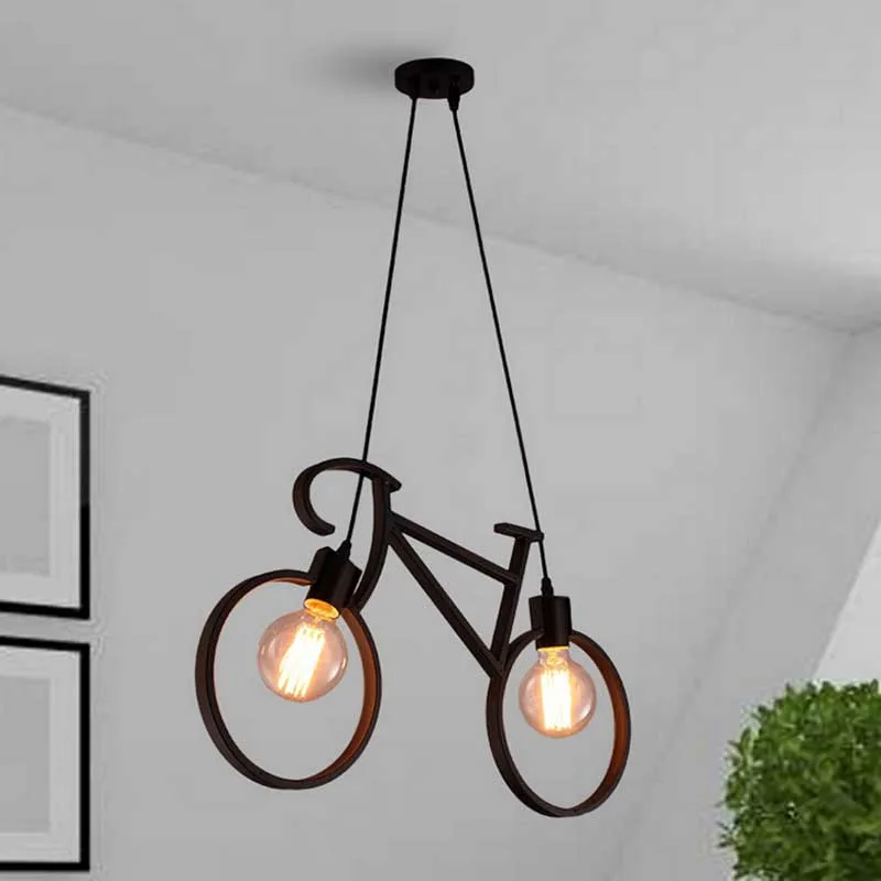 Modern Metal Bicycle Pendant Lamps Cafe Lighting LED Loft Bar Pendant Light Bedroom Drop Light Store Home Decor Gift Lamps B160
Modern Metal Bicycle Pendant Lamps Cafe Lighting LED Loft Bar Pendant Light Bedroom Drop Light Store Home Decor Gift Lamps B160