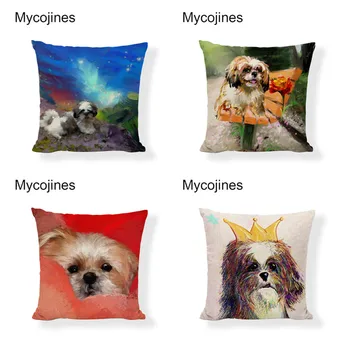 Cartoon Cute Dog Oil Painting Shih Tzu Cushion Cover 17*17In Linen Decor Home Office Four-Piece Set Couch Forest Pillow Cases
Cartoon Cute Dog Oil Painting Shih Tzu Cushion Cover 17*17In Linen Decor Home Office Four-Piece Set Couch Forest Pillow Cases