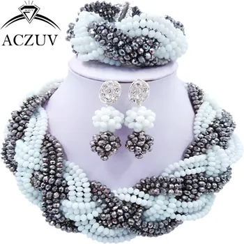 ACZUV Latest Silver White Crystal Women Costume African Beads Jewelry Set for Wedding Engagement Anniversary Party A12R001
ACZUV Latest Silver White Crystal Women Costume African Beads Jewelry Set for Wedding Engagement Anniversary Party A12R001