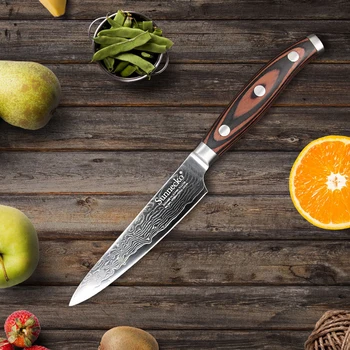 Sunnecko 5 inches Damascus Steel Utility Knives with Pakka Wood Handle Professional Cooking Tools Strong Hardness Kitchen Knife
Sunnecko 5 inches Damascus Steel Utility Knives with Pakka Wood Handle Professional Cooking Tools Strong Hardness Kitchen Knife