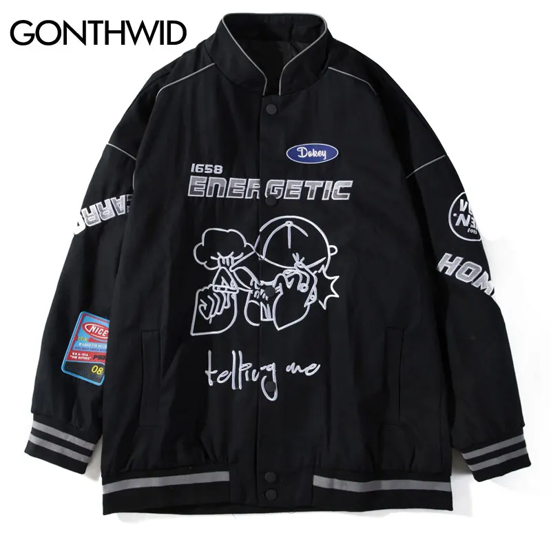 GONTHWID Embroidered Flight Bomber Baseball Coats Jackets 2019 Mens Fashion Casual Patchwork Jacket Coat Hip Hop Streetwear Tops
GONTHWID Embroidered Flight Bomber Baseball Coats Jackets 2019 Mens Fashion Casual Patchwork Jacket Coat Hip Hop Streetwear Tops