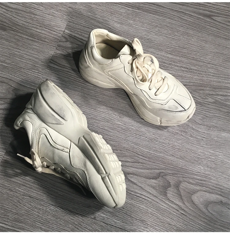 White Platform Sneakers Women Dirty Chaussures Femme Retro Couple Shoes Chunky Sneakers Leather Ladies Shoes Zapatos De Mujer
White Platform Sneakers Women Dirty Chaussures Femme Retro Couple Shoes Chunky Sneakers Leather Ladies Shoes Zapatos De Mujer