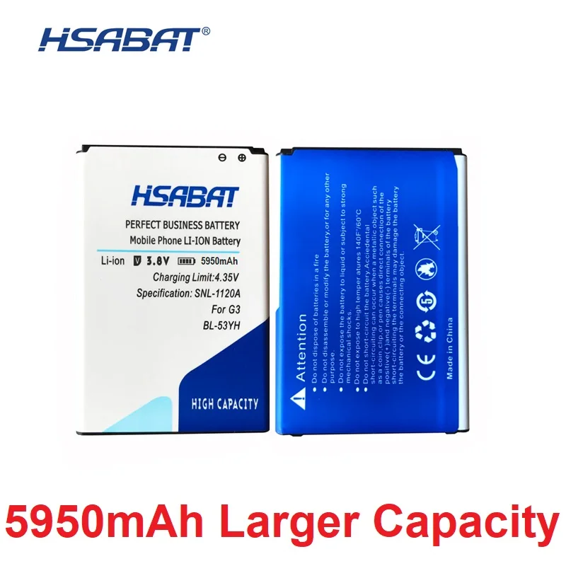 HSABAT BL-53YH BL-51YF BL-51YH BL-42D1F BL-45B1F BL-44E1F for LG G3 G4 G5 V10 V20 High Capacity Bateria
HSABAT BL-53YH BL-51YF BL-51YH BL-42D1F BL-45B1F BL-44E1F for LG G3 G4 G5 V10 V20 High Capacity Bateria