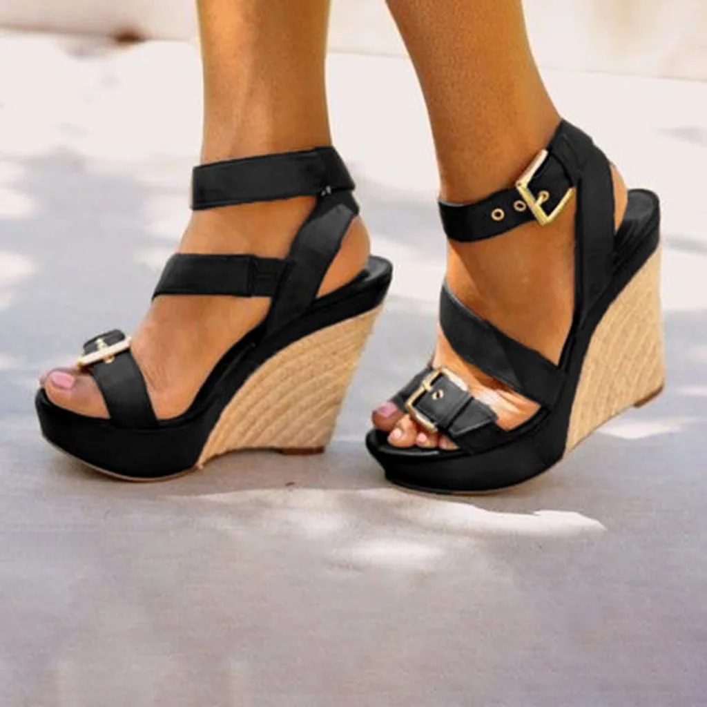 Women's Wedge High Heel Sandals Summer 2019 New Fashion Toe Buckle Fish Mouth Women's Flat Sandals zapatos de mujer new
Women's Wedge High Heel Sandals Summer 2019 New Fashion Toe Buckle Fish Mouth Women's Flat Sandals zapatos de mujer new
